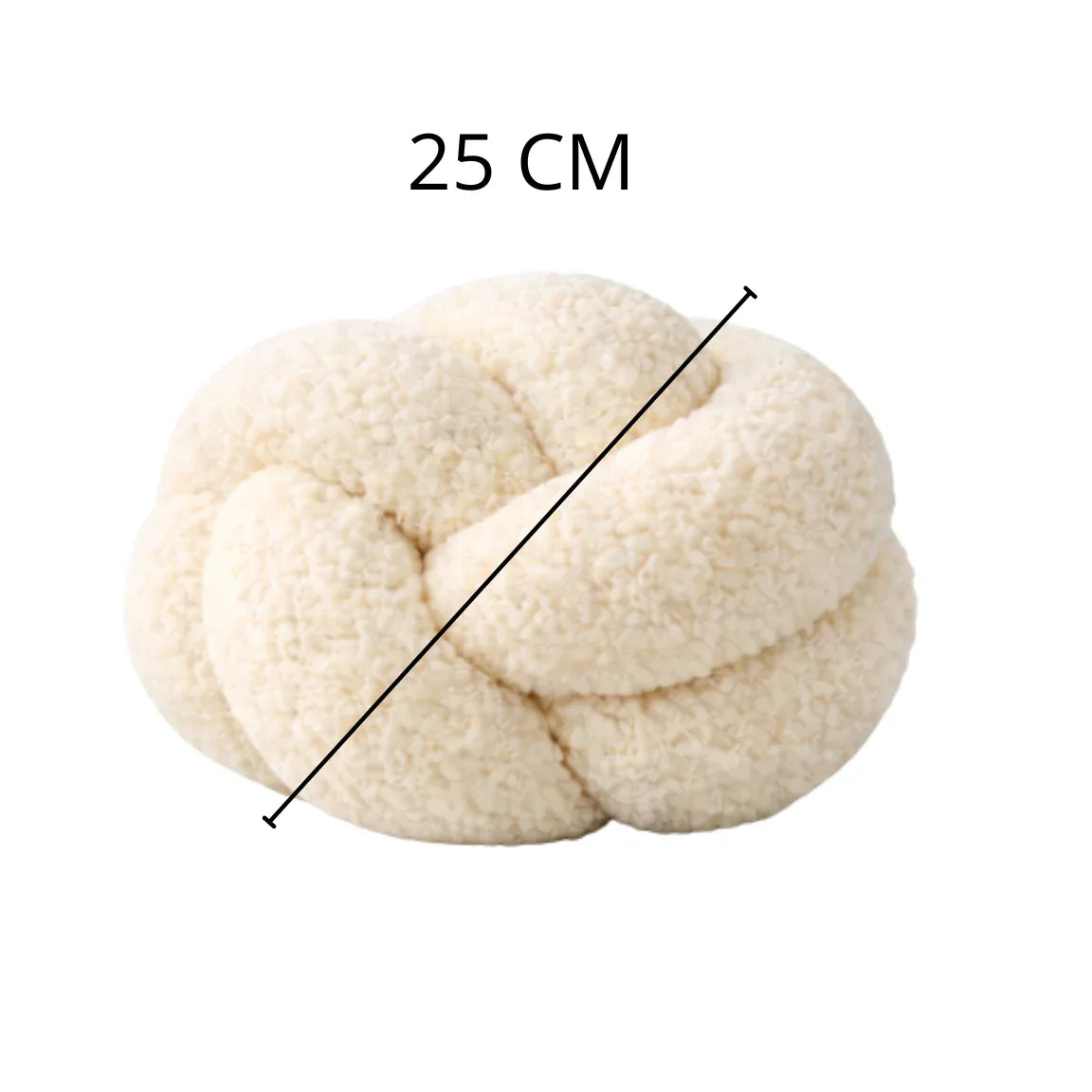 Set de Cojines Decorativos Nudo Escandinavo Blanco – 25 cm - KB Home