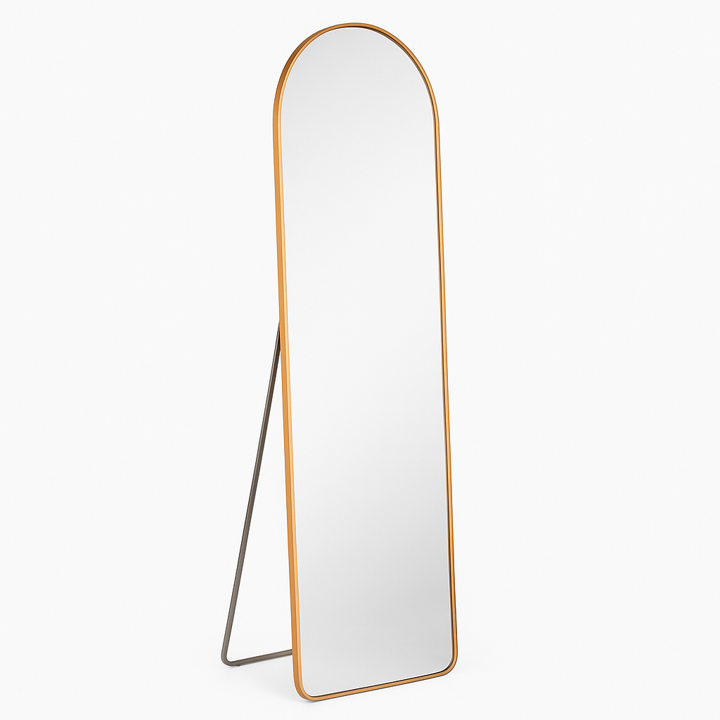 Espejo de Pie Arco con Marco Dorado – 157x47 cm