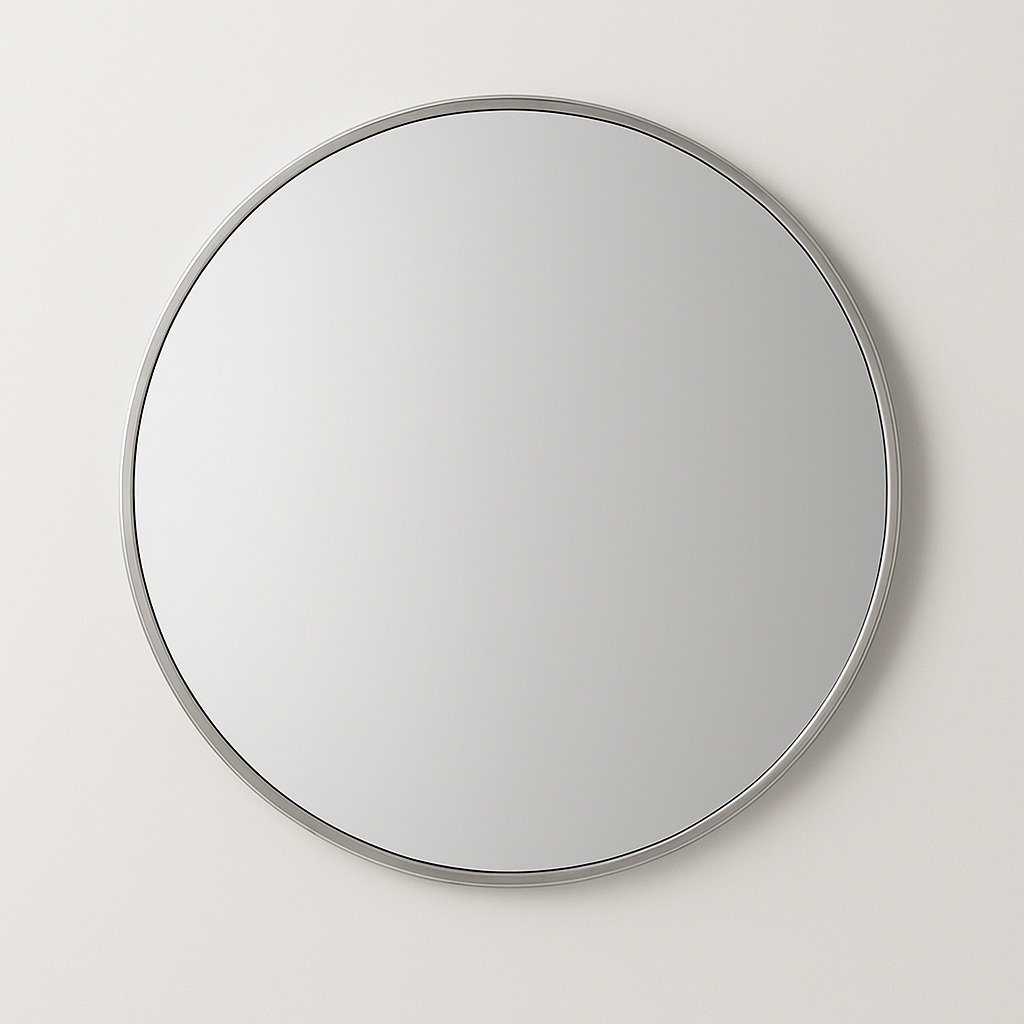 Espejo Circular o Redondo borde Plateado 70 y 80 cm