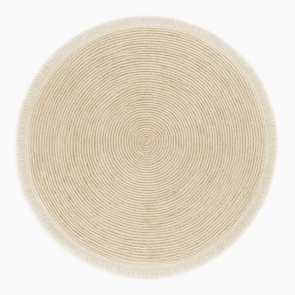 Alfombra Redonda de Yute Natural Tejida a Mano 120 cm – Estilo Boho Chic