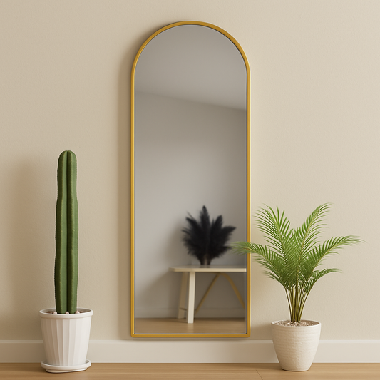 Espejo de Pie Arco con Marco Dorado – 152x42 cm