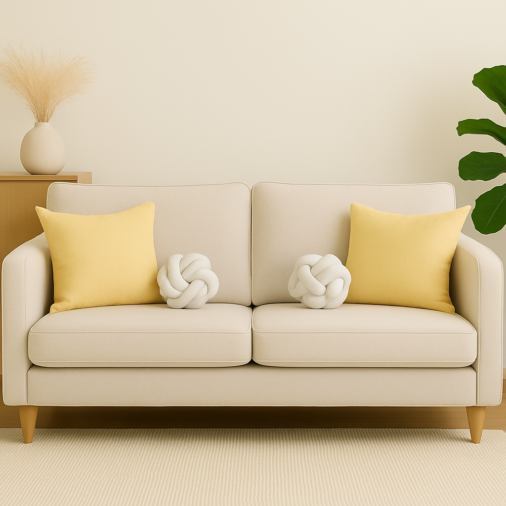 Set de Cojines Decorativos Nudo Escandinavo Blanco– 14 cm