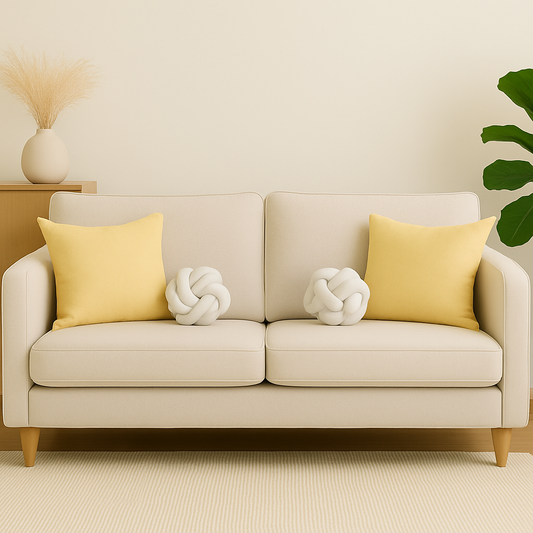 Set de Cojines Decorativos Nudo Escandinavo Blanco– 14 cm