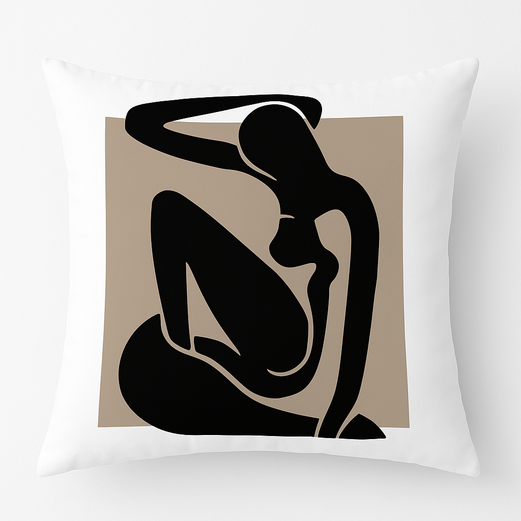 Fundas de Cojínes Abstracto Moderno 40x40 cm | Set de 2 Covers Decorativos en Blanco, Negro y Beige