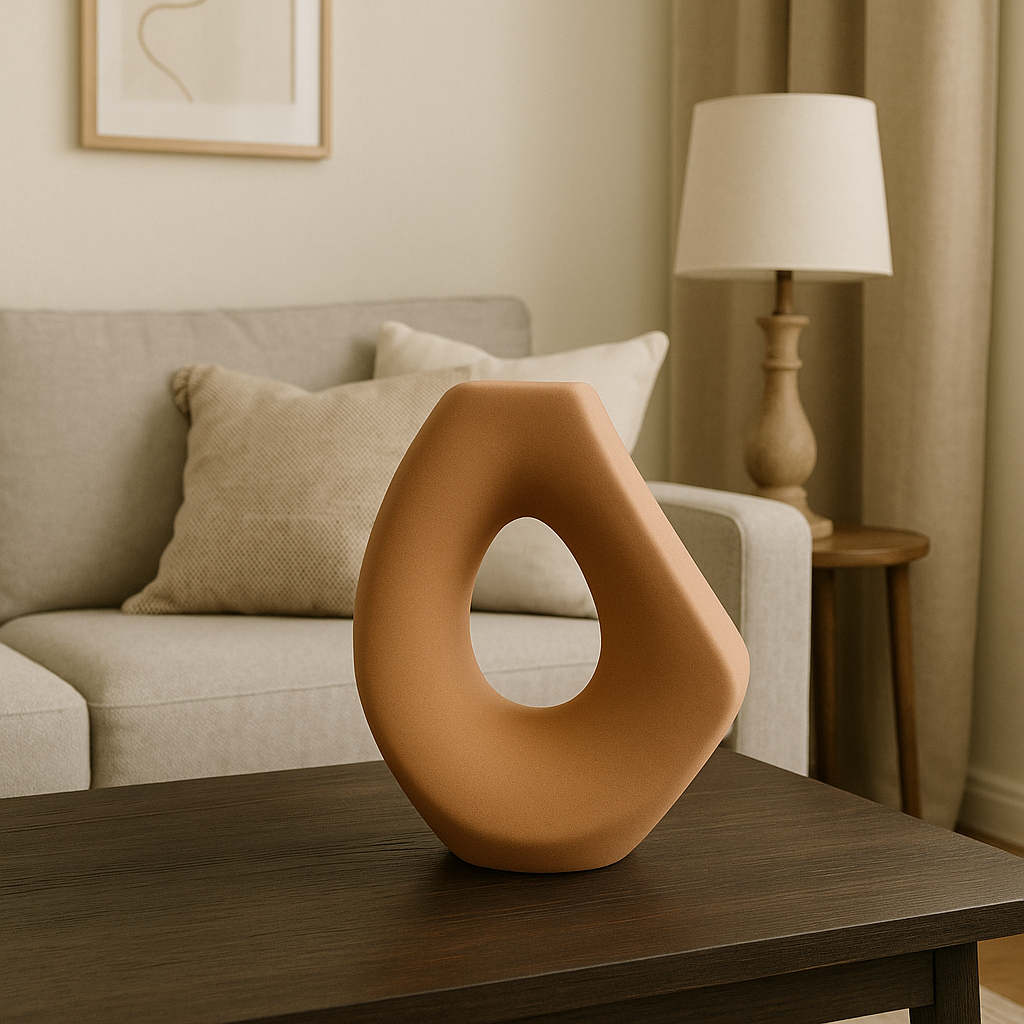 Jarrón Escultural Terracota – Diseño Orgánico Moderno