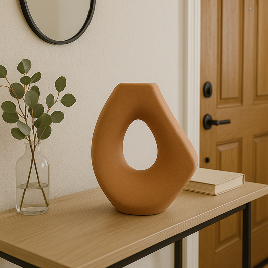 Jarrón Escultural Terracota – Diseño Orgánico Moderno