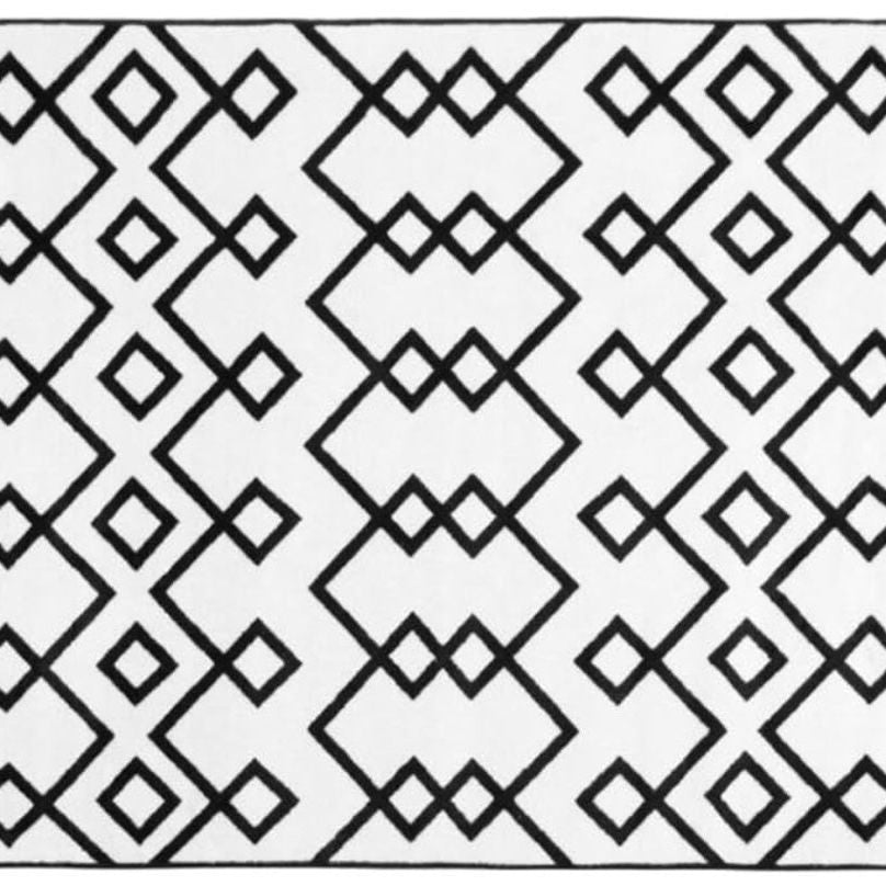 Alfombra Decorativa Blanco & Negro con Diseño Geométrico - KB Home