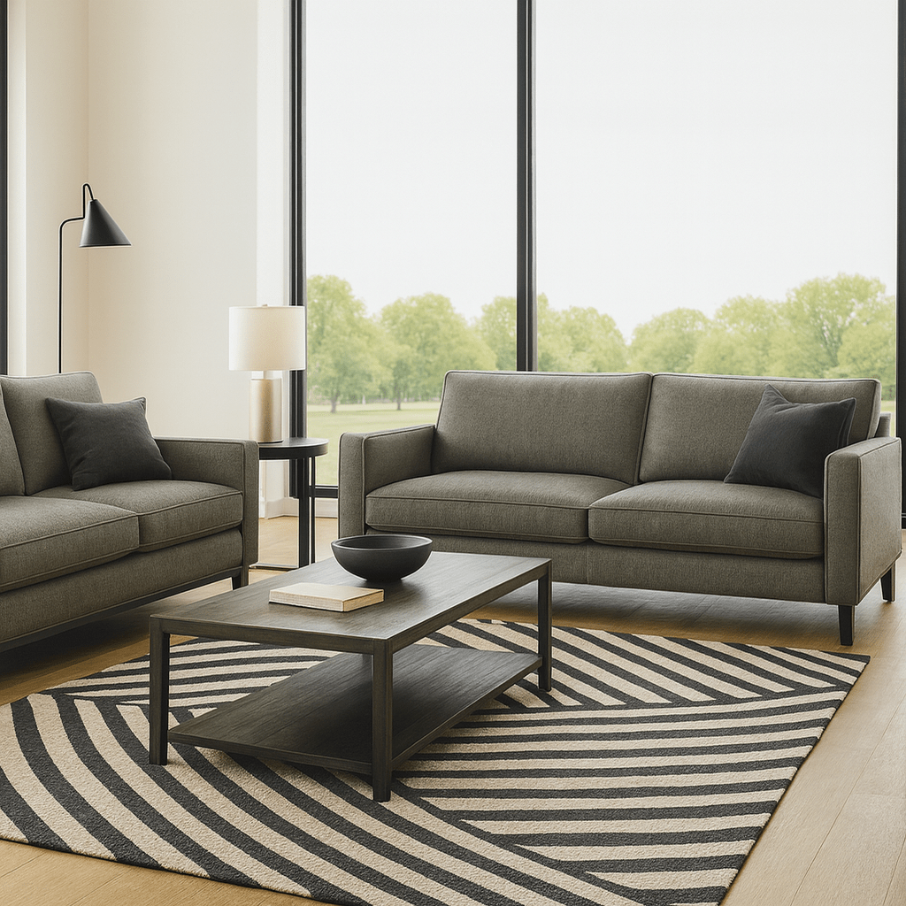 Alfombra Moderna Geométrica Blanco y Negro - KB Home