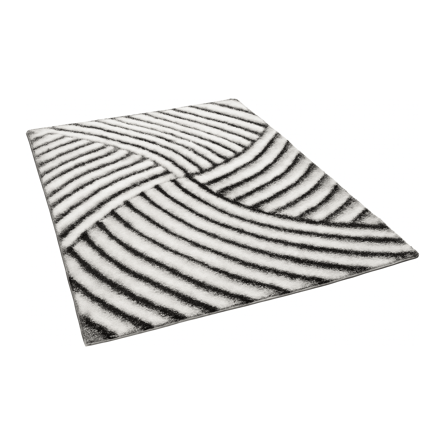 Alfombra Moderna Geométrica Blanco y Negro - KB Home