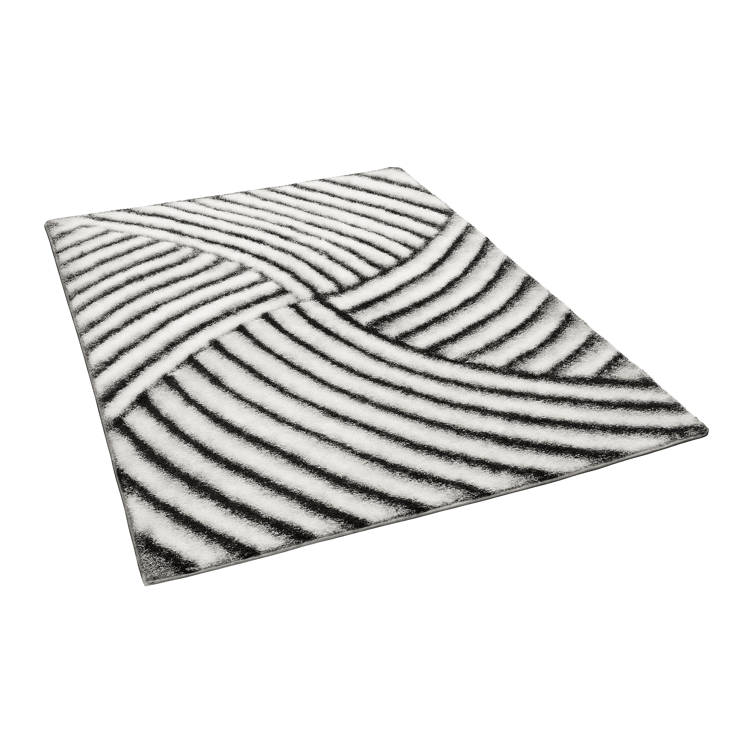 Alfombra Moderna Geométrica Blanco y Negro - KB Home