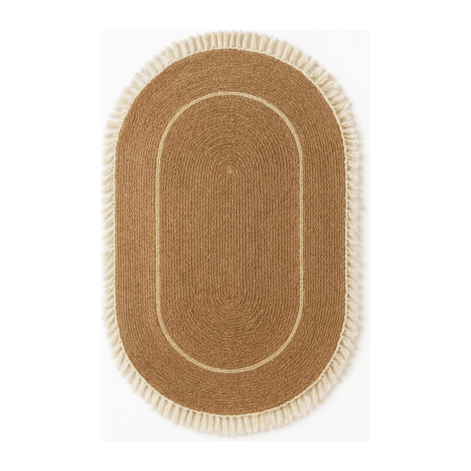 Alfombra Ovalada de Yute con Flecos - KB Home