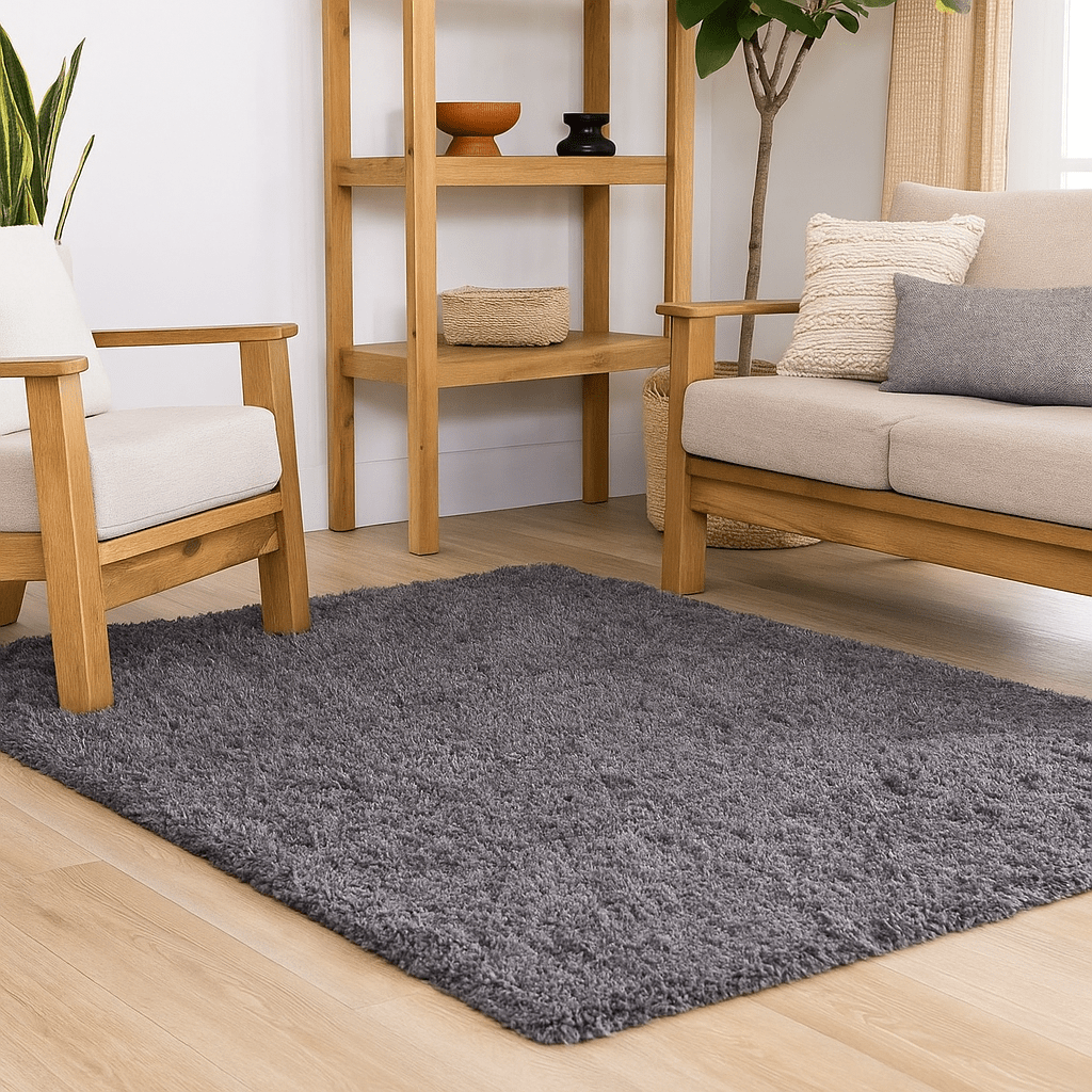 Alfombra Shaggy Gris Oscuro - KB Home