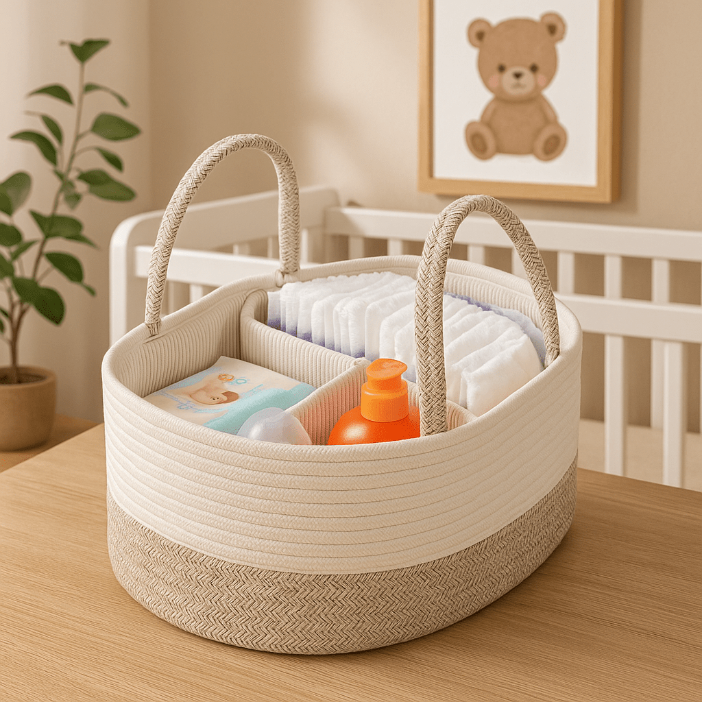 Cesta Organizadora de Cuerda con Divisiones y Asas - KB Home