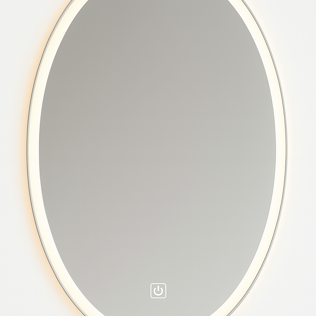 Espejo Ovalado con Luz LED y Encendido Touch - KB Home