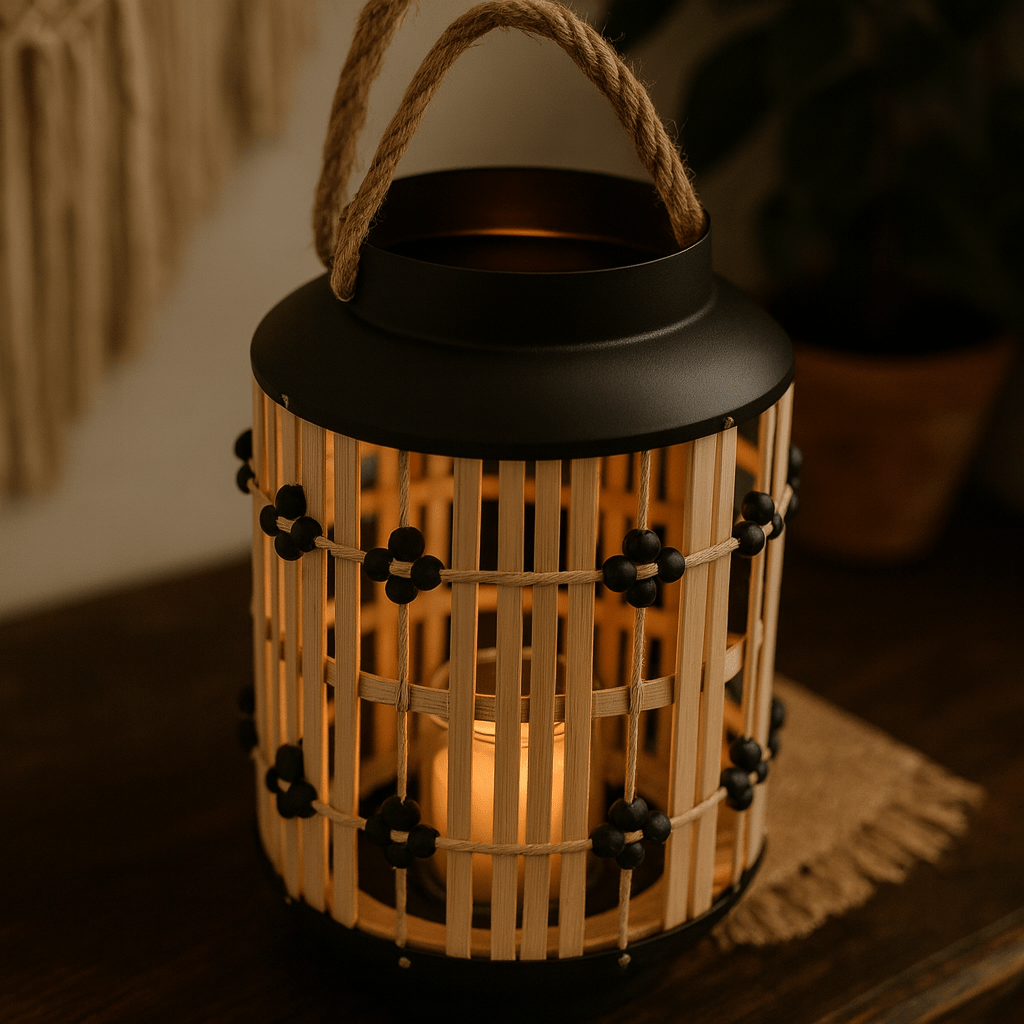 Farol Decorativo de Bambú y Metal - KB Home