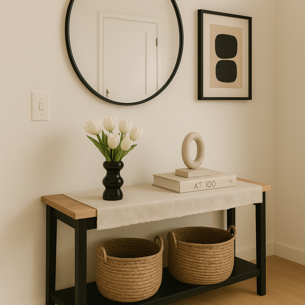 Florero de Cerámica Negra Brillante – 26 cm - KB Home