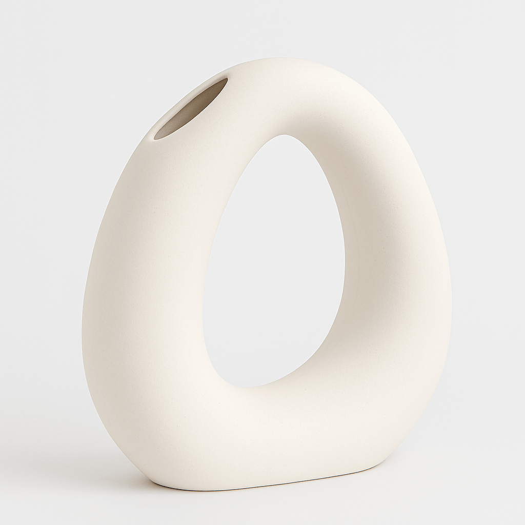 Florero Escultórico Blanco – 20x18 cm - KB Home