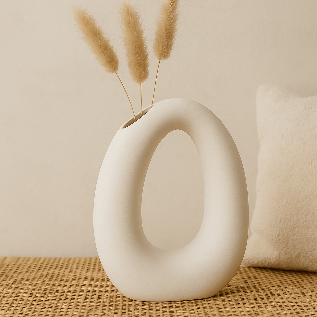 Florero Escultórico Blanco – 20x18 cm - KB Home