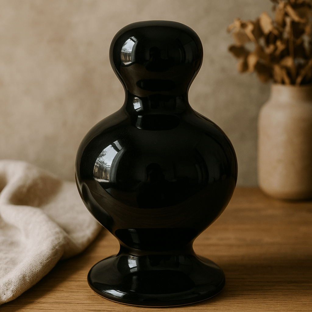 Jarrón de Cerámica Negro Brillante - KB Home