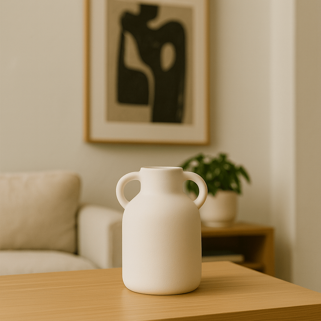 Jarrón Decorativo de Cerámica con Asas Dobles - KB Home