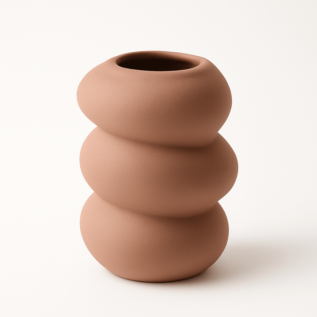 Jarrón Decorativo de Cerámica Terracota – Diseño Escultórico Orgánico - KB Home