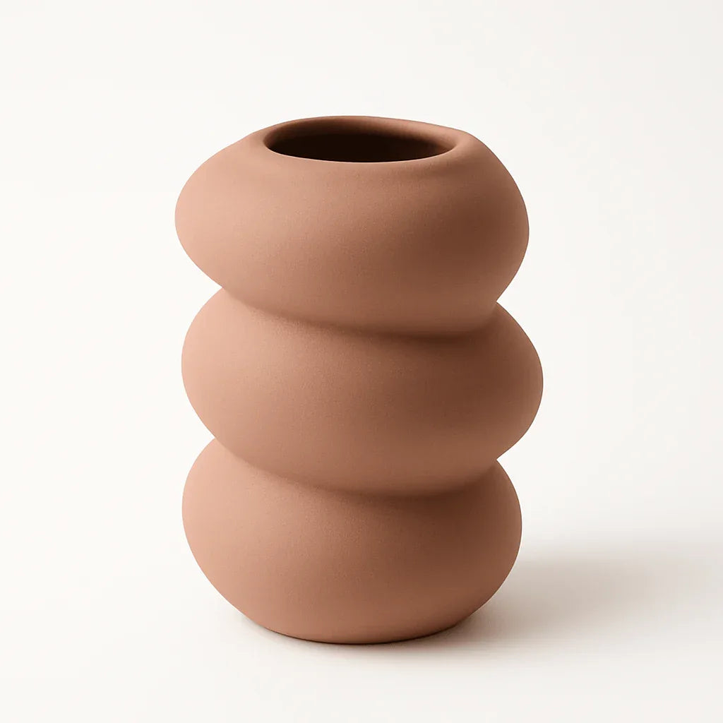 Jarrón Decorativo de Cerámica Terracota – Diseño Escultórico Orgánico - KB Home