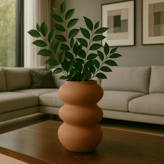 Jarrón Decorativo de Cerámica Terracota – Diseño Escultórico Orgánico - KB Home