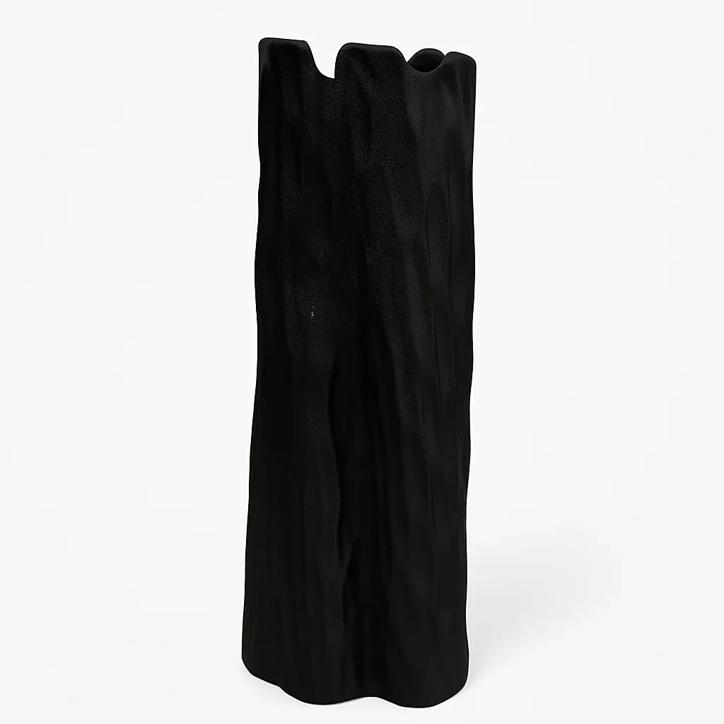 Jarrón Decorativo Negro de Cerámica Diseño Moderno y Minimalista para Sala y Comedor - KB Home