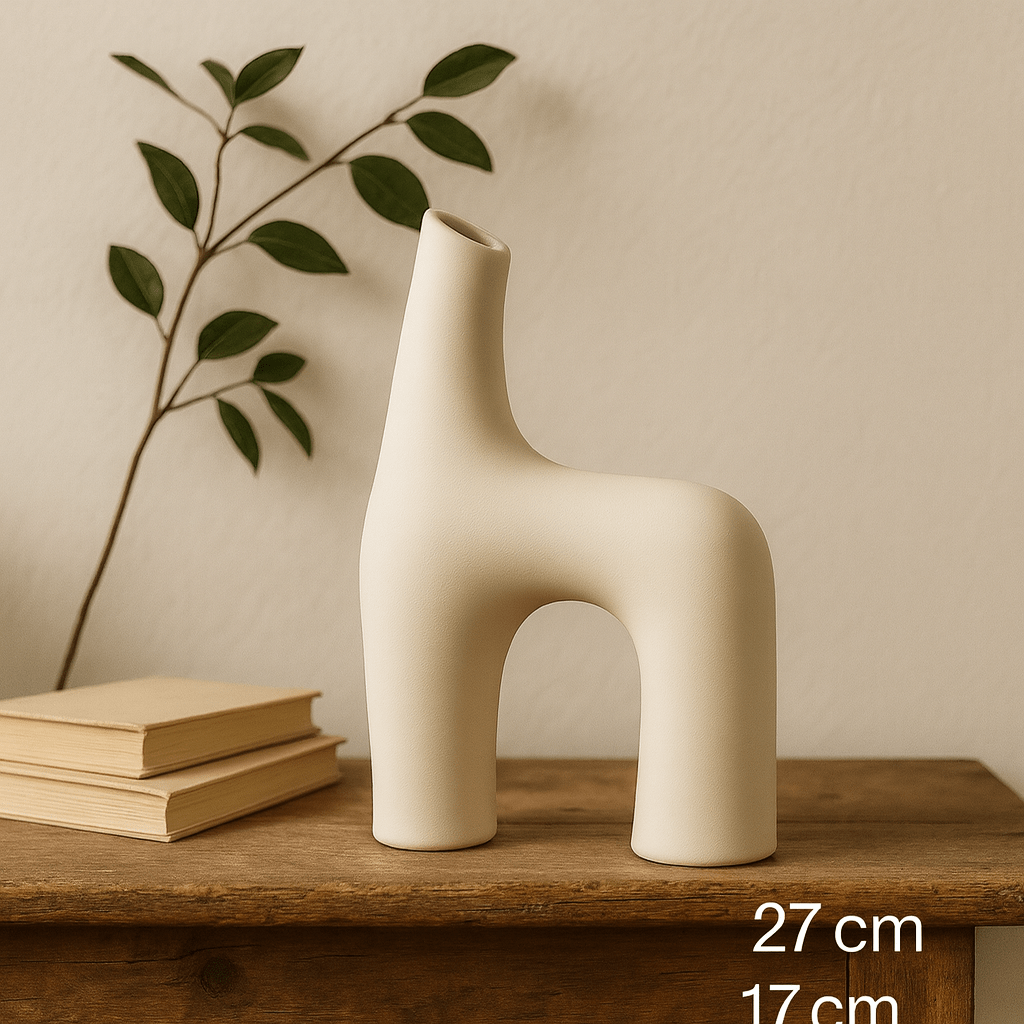 Jarrón Escultórico de Cerámica – Estilo Abstracto Moderno - KB Home