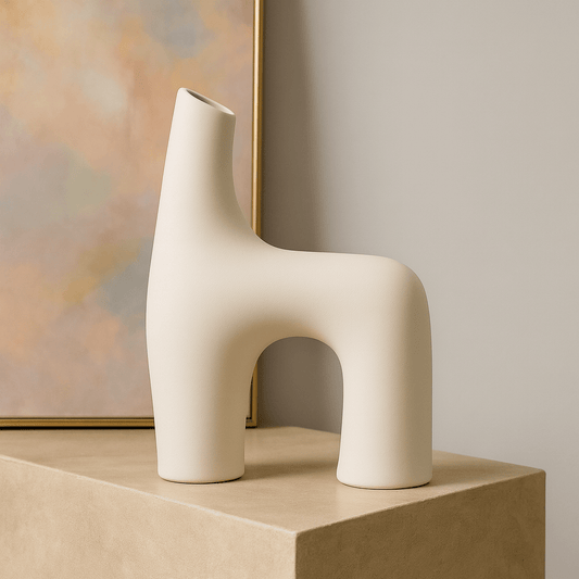 Jarrón Escultórico de Cerámica – Estilo Abstracto Moderno - KB Home