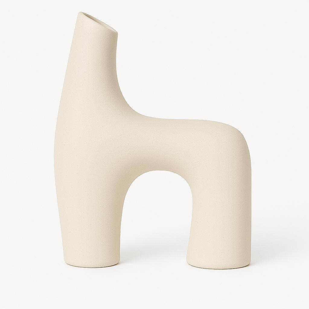 Jarrón Escultórico de Cerámica – Estilo Abstracto Moderno - KB Home