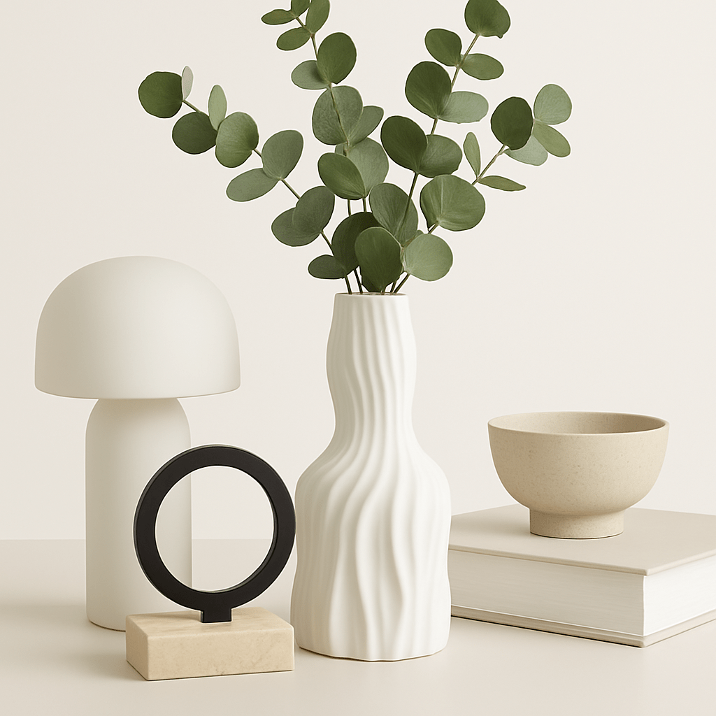 Jarrón Escultura Minimalista en Cerámica Mate - KB Home