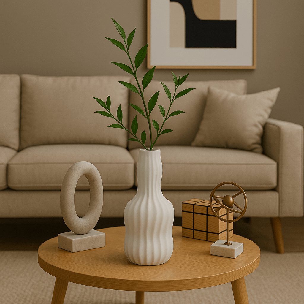 Jarrón Escultura Minimalista en Cerámica Mate - KB Home