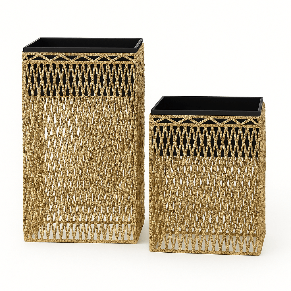Maceteros Decorativos con Tejido Natural - KB Home