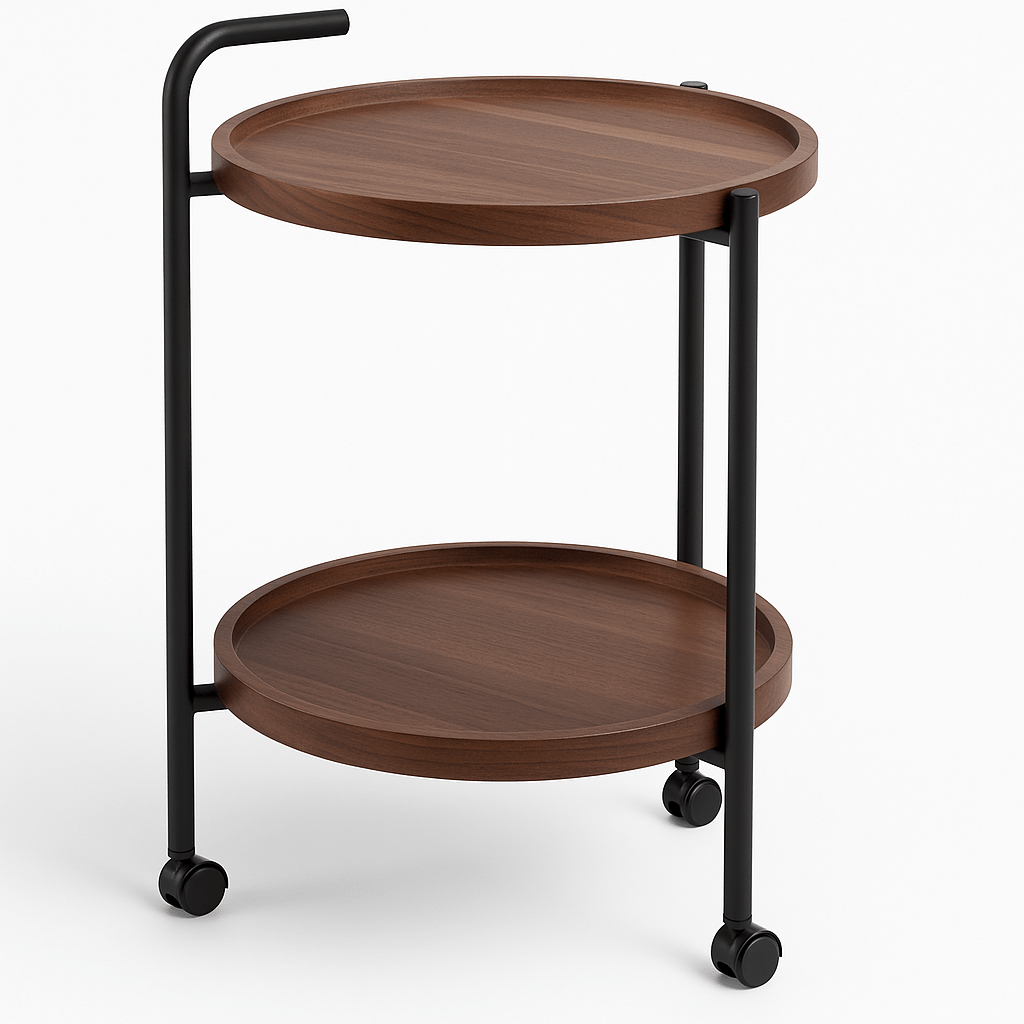 Mesa Carrito Auxiliar de 2 Niveles con Ruedas - KB Home