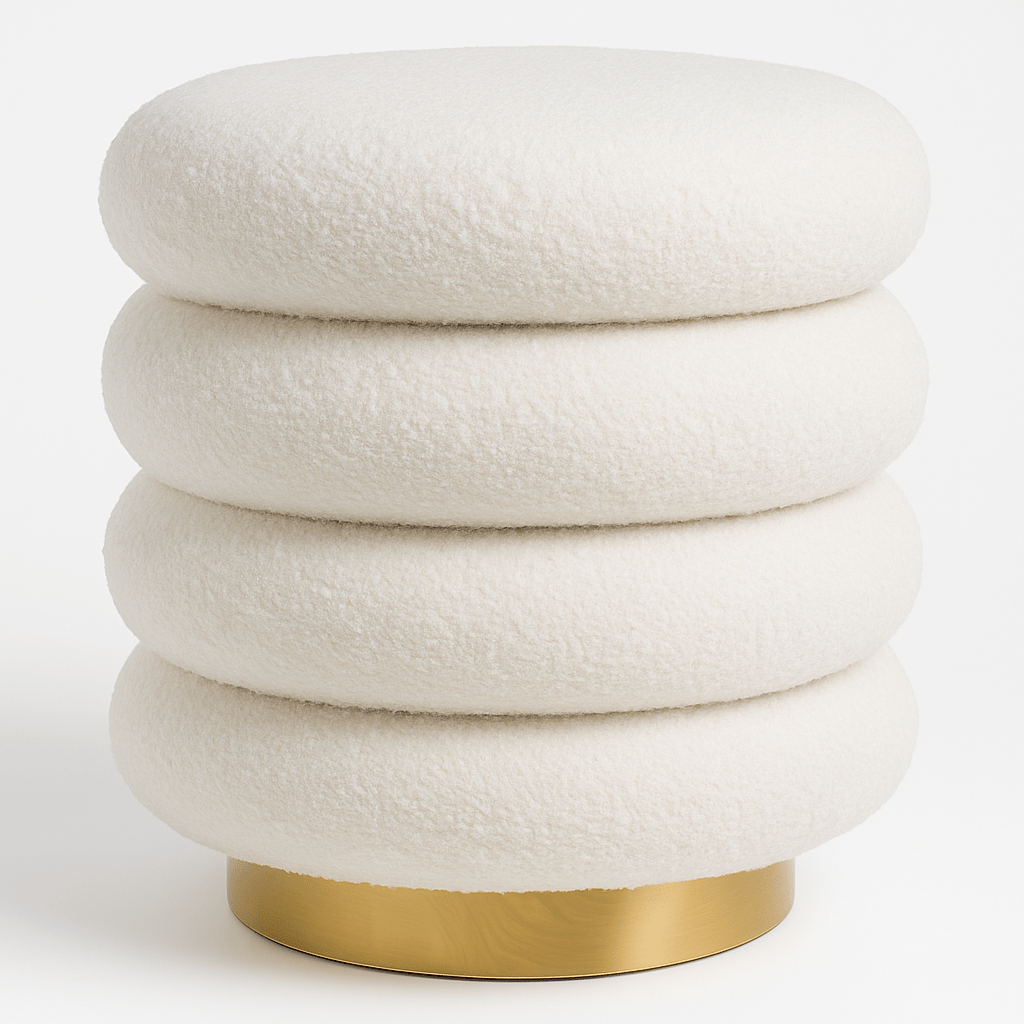 Puff Blanco con Base Dorada - KB Home