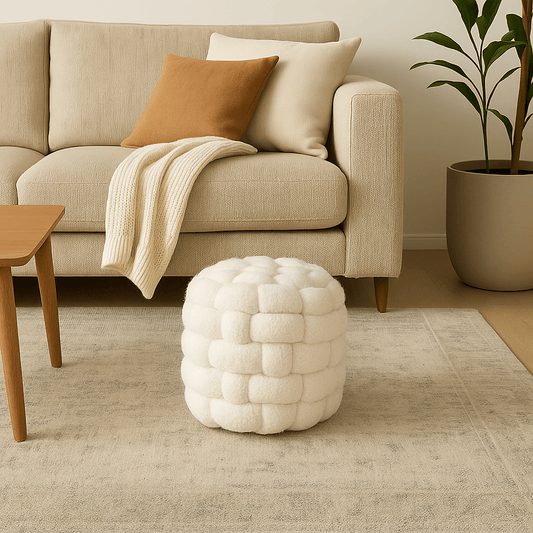 Puff Bouclé Tejido en Relieve - KB Home