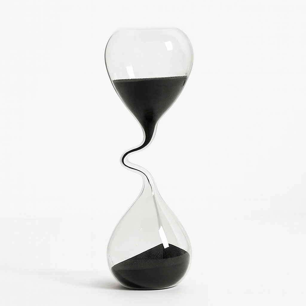 Reloj de Arena Decorativo de Vidrio Negro – Diseño Moderno - KB Home