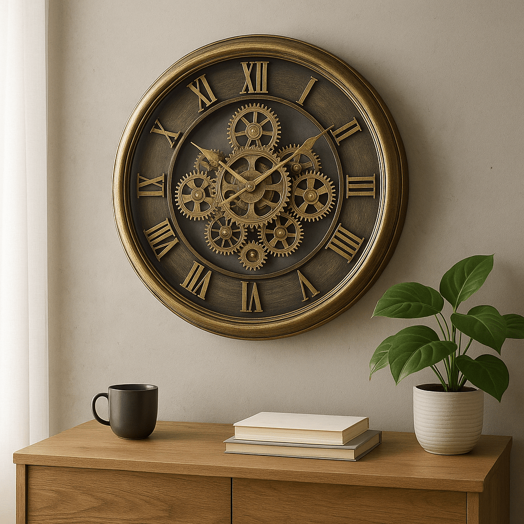 Reloj de Pared Estilo Steampunk – 38 cm de Diámetro - KB Home