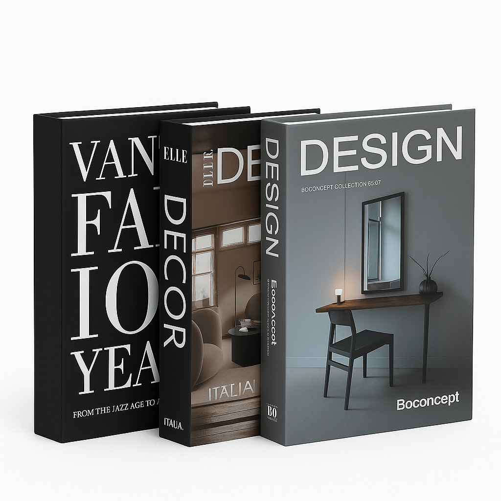 Set de Cajas Decorativas en Forma de Libros - Tema Decoración de Interiores - KB Home