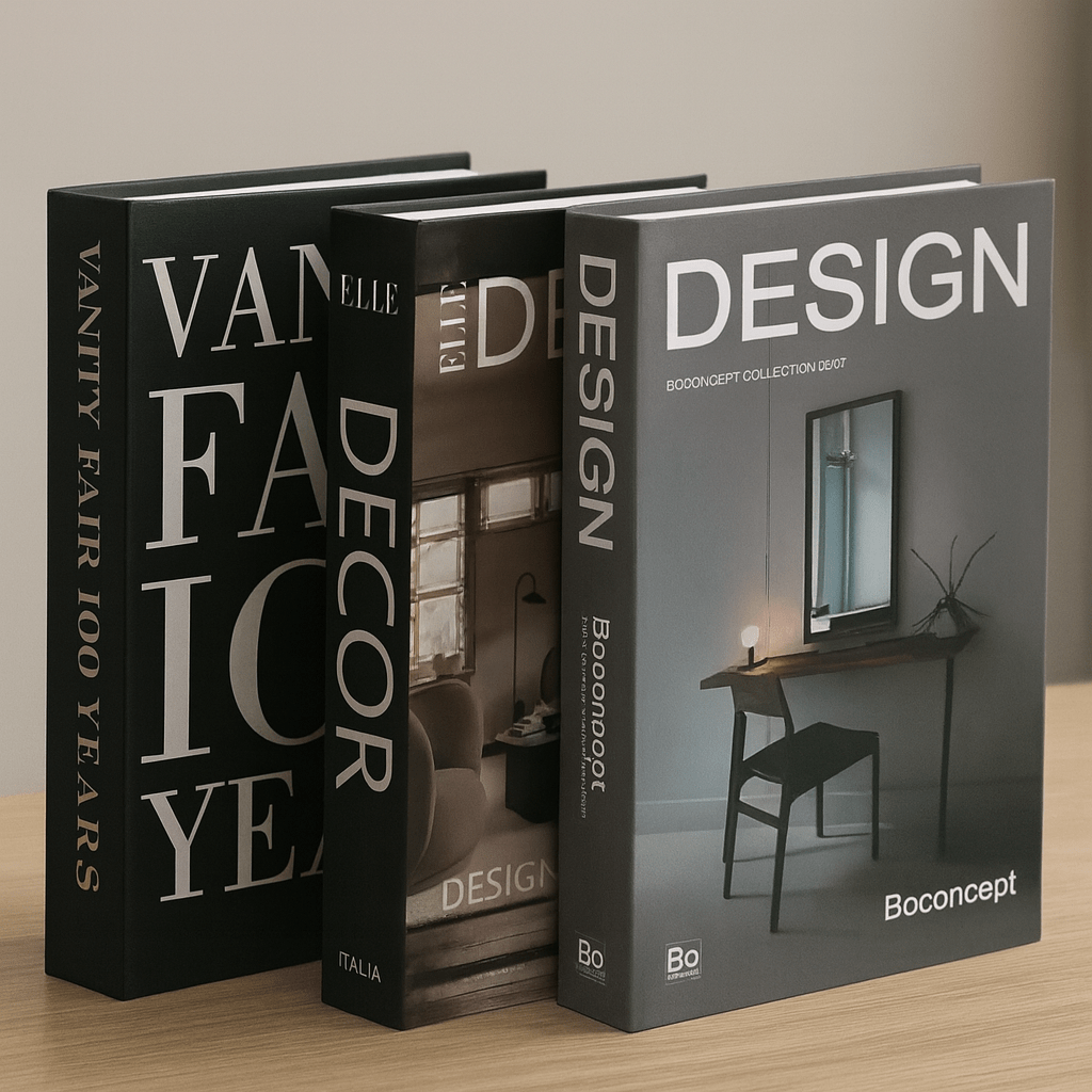 Set de Cajas Decorativas en Forma de Libros - Tema Decoración de Interiores - KB Home