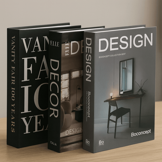 Set de Cajas Decorativas en Forma de Libros - Tema Decoración de Interiores - KB Home