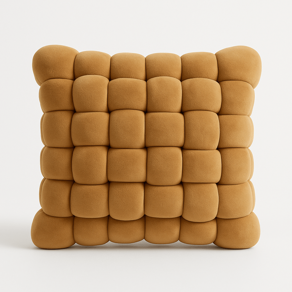 Set de Cojines Decorativo Cuadrado Trenzado Café – 33 x 33 cm - KB Home