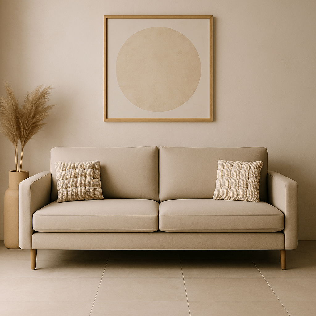 Set de Cojines Decorativos Acolchado Texturizado 33x33 cm – Beige Natural - KB Home