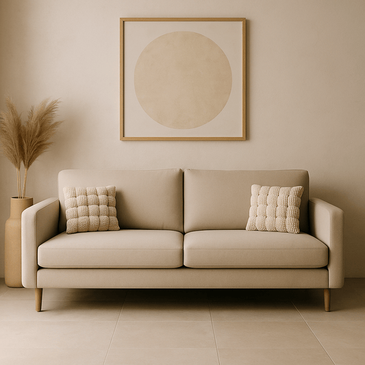 Set de Cojines Decorativos Acolchado Texturizado 33x33 cm – Beige Natural - KB Home