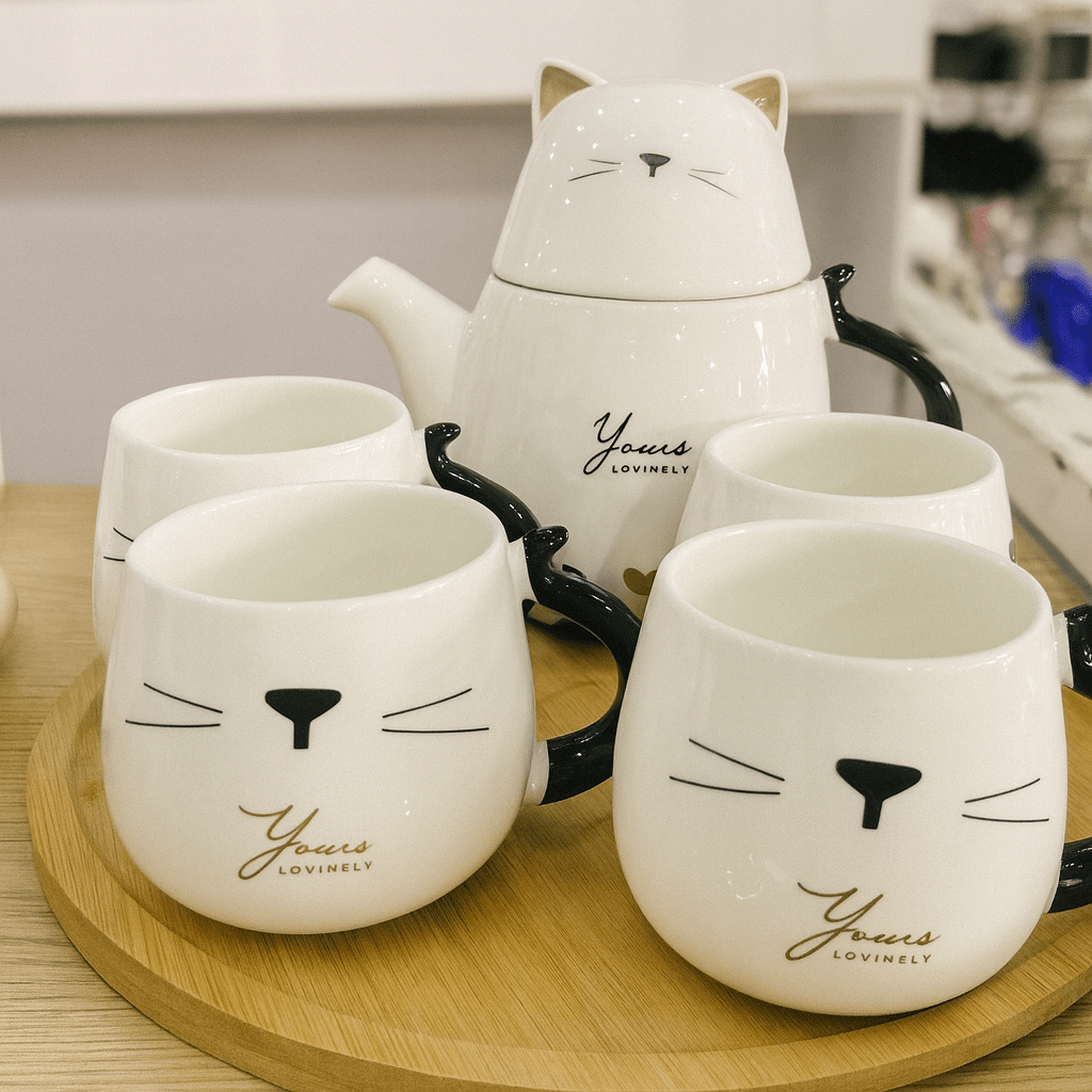 Set de Tetera y Tazas de Café o Te de Gatuno - KB Home