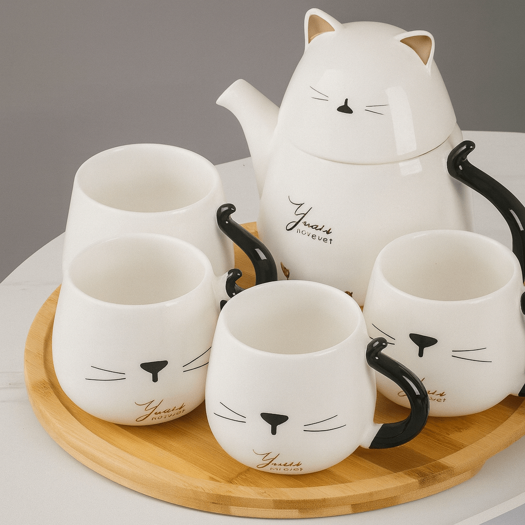Set de Tetera y Tazas de Café o Te de Gatuno - KB Home