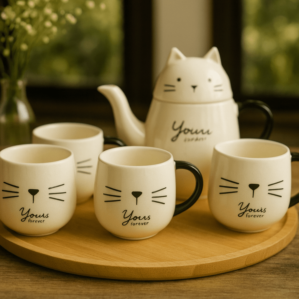 Set de Tetera y Tazas de Café o Te de Gatuno - KB Home