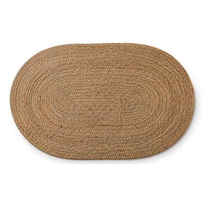 Alfombra de Yute Natural Ovalada 100 x 150 cm – Living, Dormitorio o Entrada