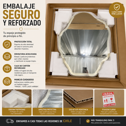 Espejo con Luz LED Táctil para Baño – 3 Funciones de Iluminación | Moderno